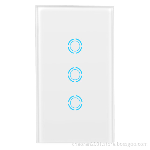Chaoran Smart Switch WiFi Wireless Support Google Home 3 Gang Touch Switch US